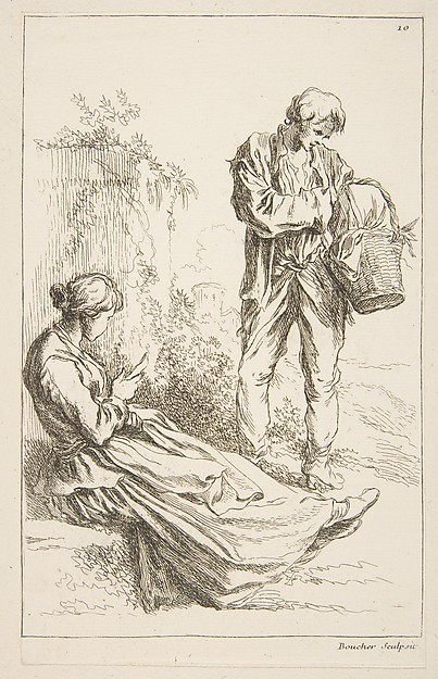 François Boucher, Sheet of Sketches, from "Livre d’étude d’après les desseins originaux de Blomart"