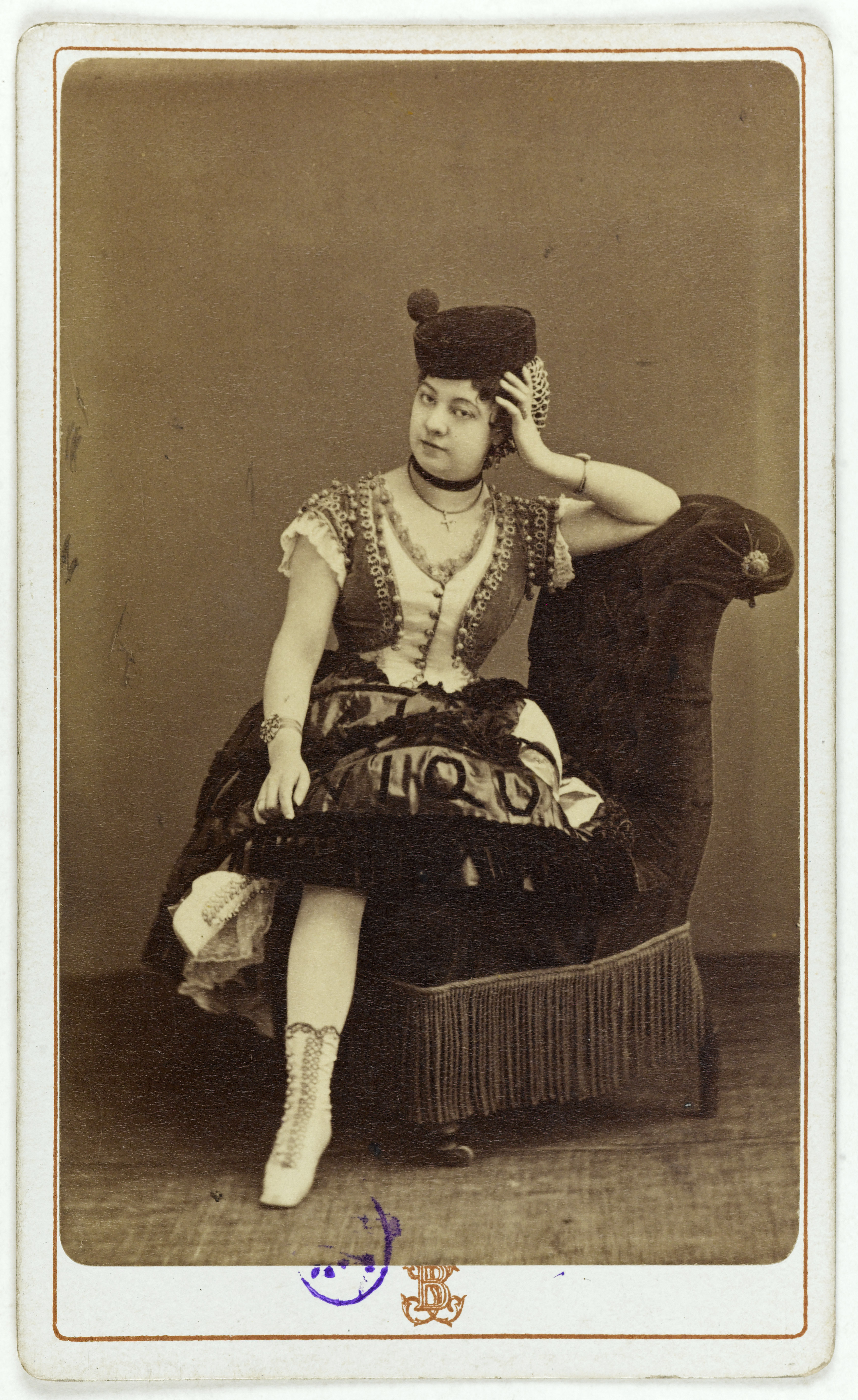 Bacard Fils, Portrait de Valérie Anselin, dite Valérie (1849-1883), actrice au théâtre Déjazet en 1868 et au Palais Royal.