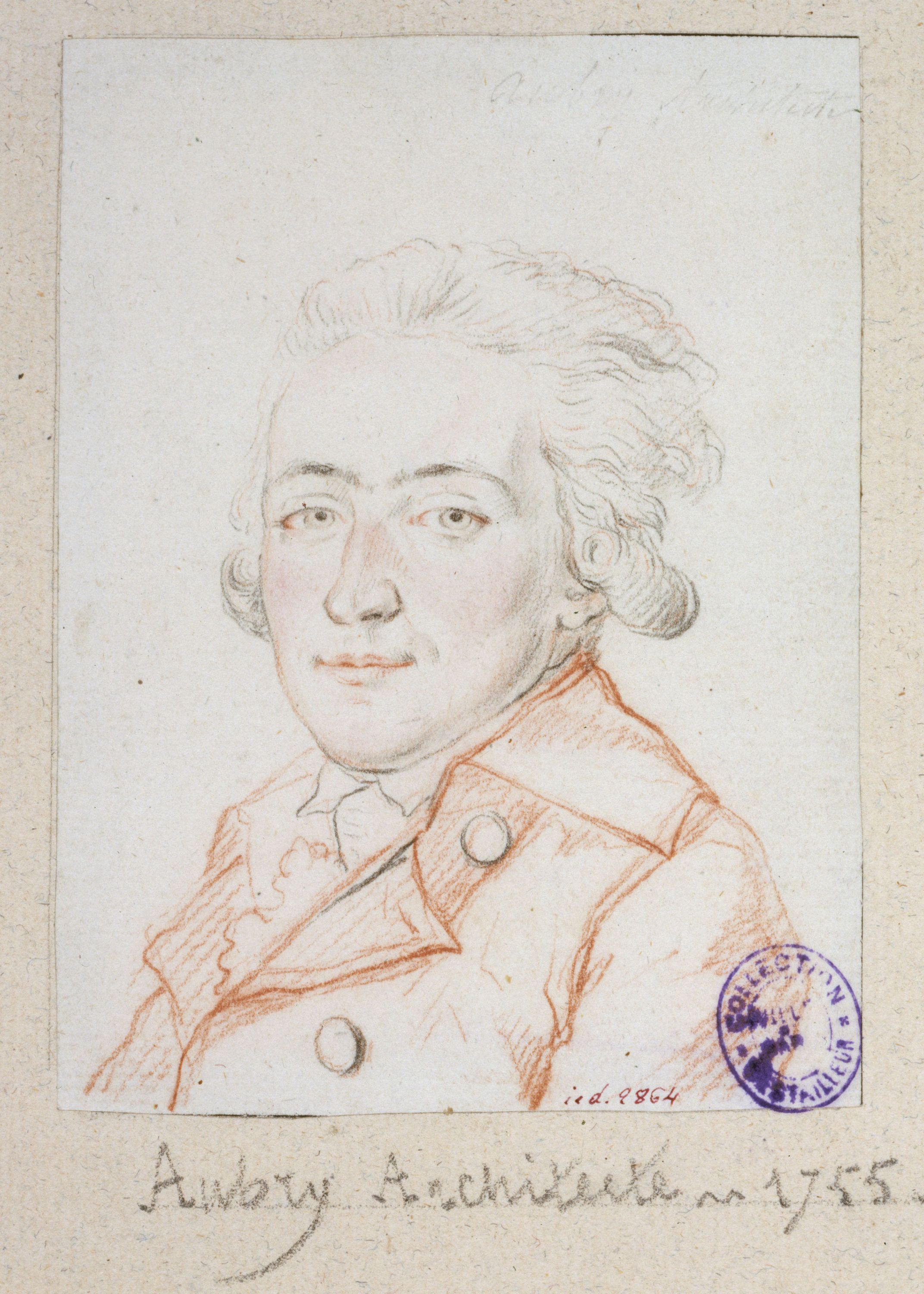 Anonyme, Portrait d'Aubry architecte en 1755.