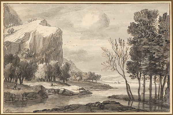 Roelant Roghman, River Landscape with Rocky Cliffs