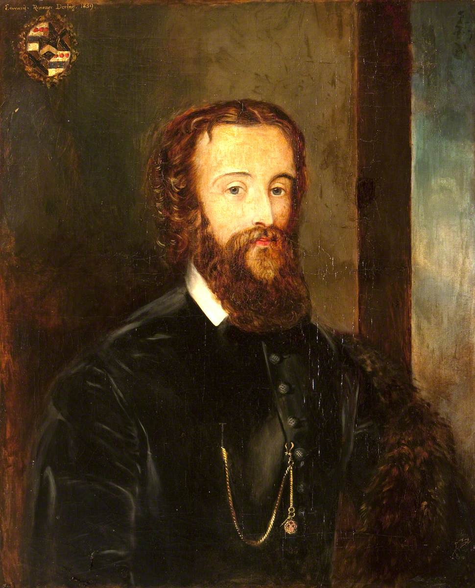 Rebecca Dulcibella Orpen, Edward Heneage Dering (1826-1892), half-length, by a window