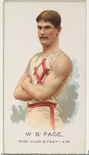 Allen & Ginter, W.B. Page, High Jump, from World's Champions, Series 2 (N29) for Allen & Ginter Cigarettes