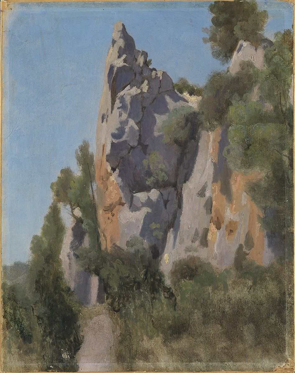 Jean-Baptiste Camille Corot, Bewaldete Felsspitze