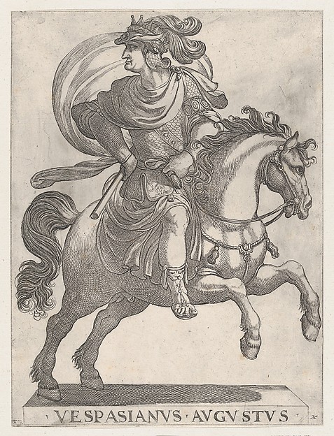 Antonio Tempesta, Emperor Vespasian on Horseback, plate 10 from "The First Twelve Roman Caesars"
