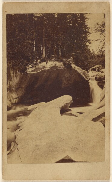 Unknown, [Unidentified forest view with rocks and cavern]