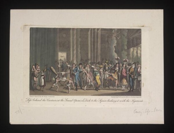 Cruikshank, George, Life behind the Curtain at the Grand opera; or, Dick and the Squire larking it with the Figurants