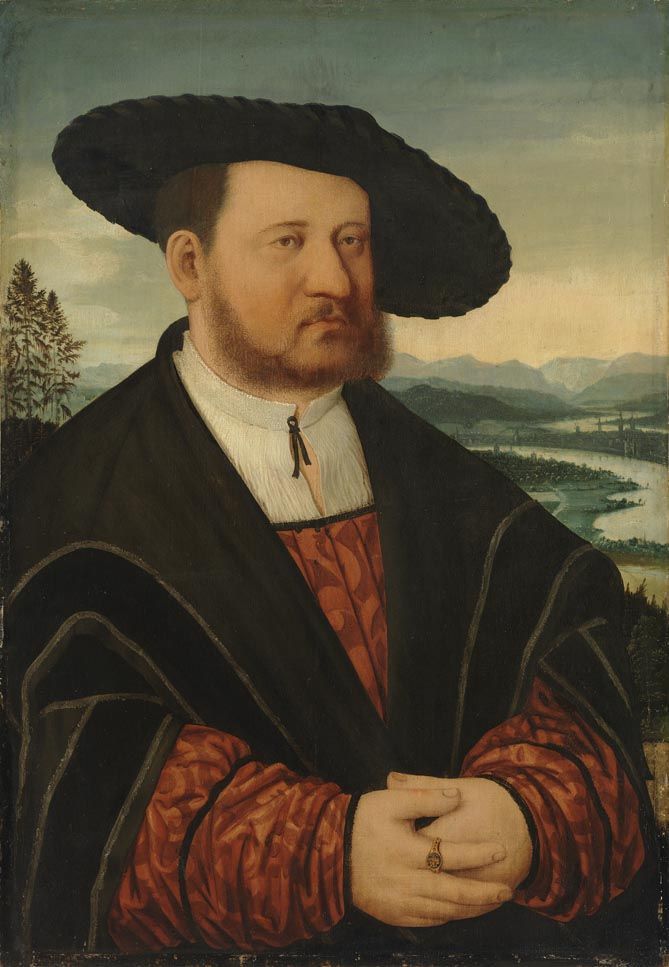 Conrad Faber von Kreuznach, Bildnis Georg Weiß von Limpurg und Sachsenhausen Rückseite: Wappen