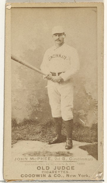 Goodwin & Company, John Alexander "Bid" McPhee, 2nd Base, Cincinnati, from the Old Judge series (N172) for Old Judge Cigarettes