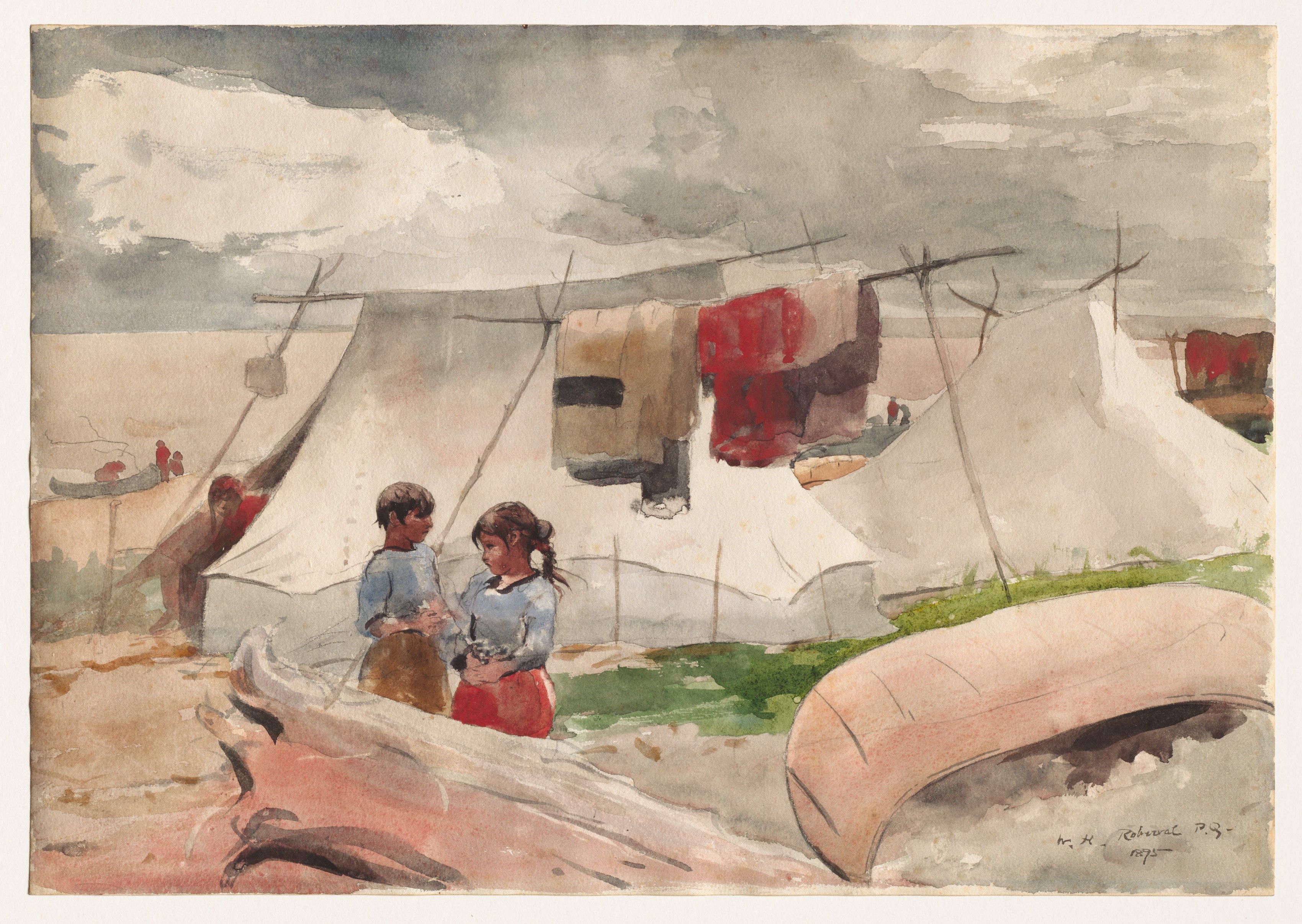 Winslow Homer, Indian Camp, Roberval, P.Q.