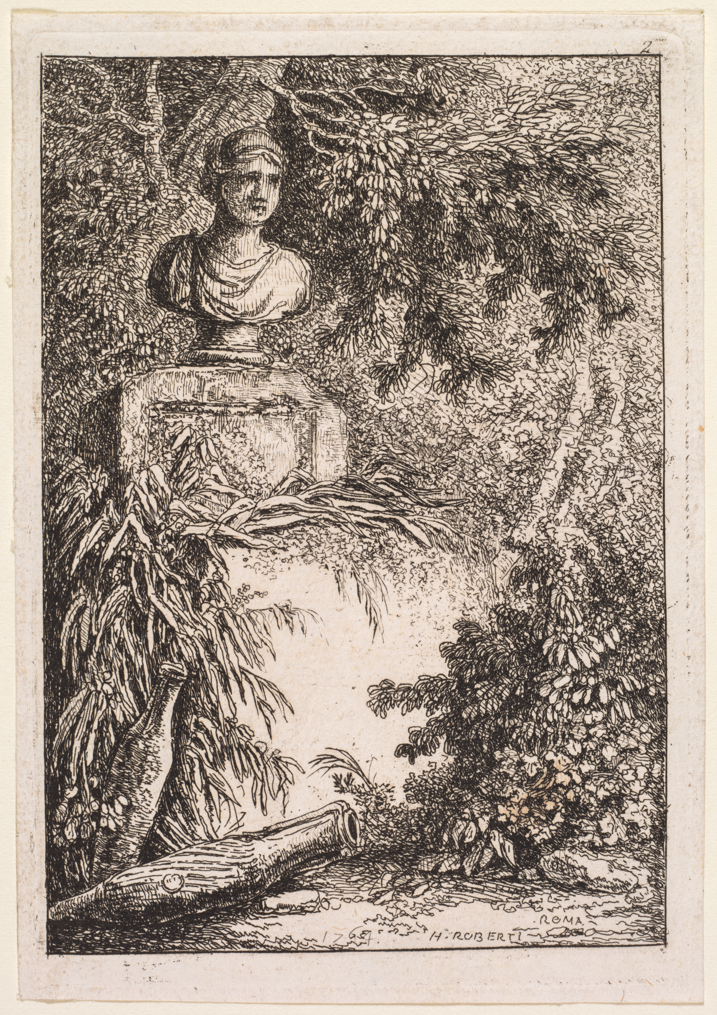 Hubert Robert, Les Soirées de Rome:  Le Buste