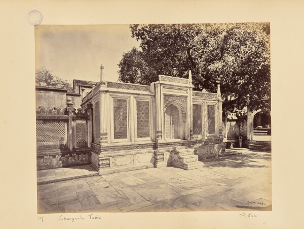 Samuel Bourne, Delhi; The Tomb of Mirza Jehangir. This is a Piece of Beautiful Marble Carving