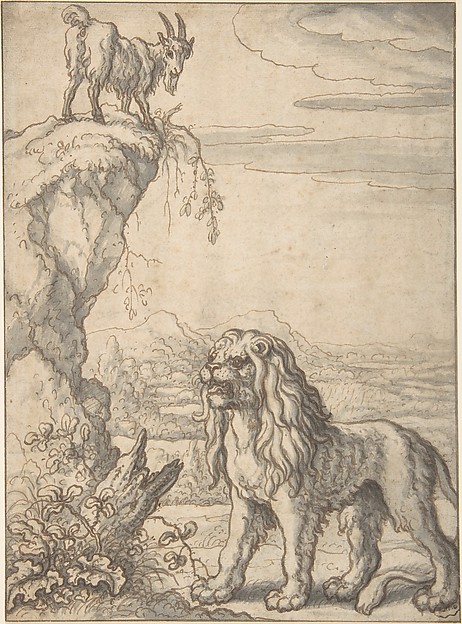 Francis Barlow, The Lyon and the Kid, from Ogilby's Aesopics