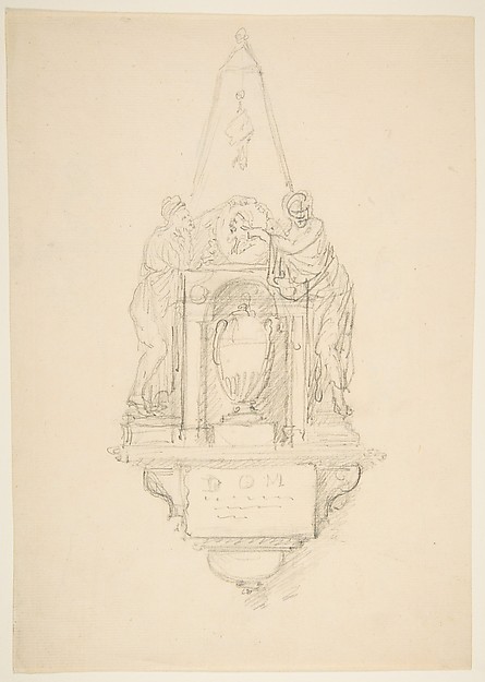 Anonymous, French, 19th century, Design for a Monument (recto)