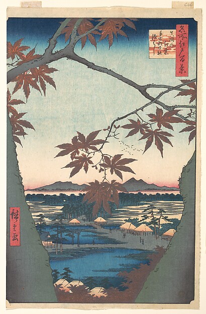 Utagawa Hiroshige, Maples at Mama, from the series One Hundred Famous Views of Edo