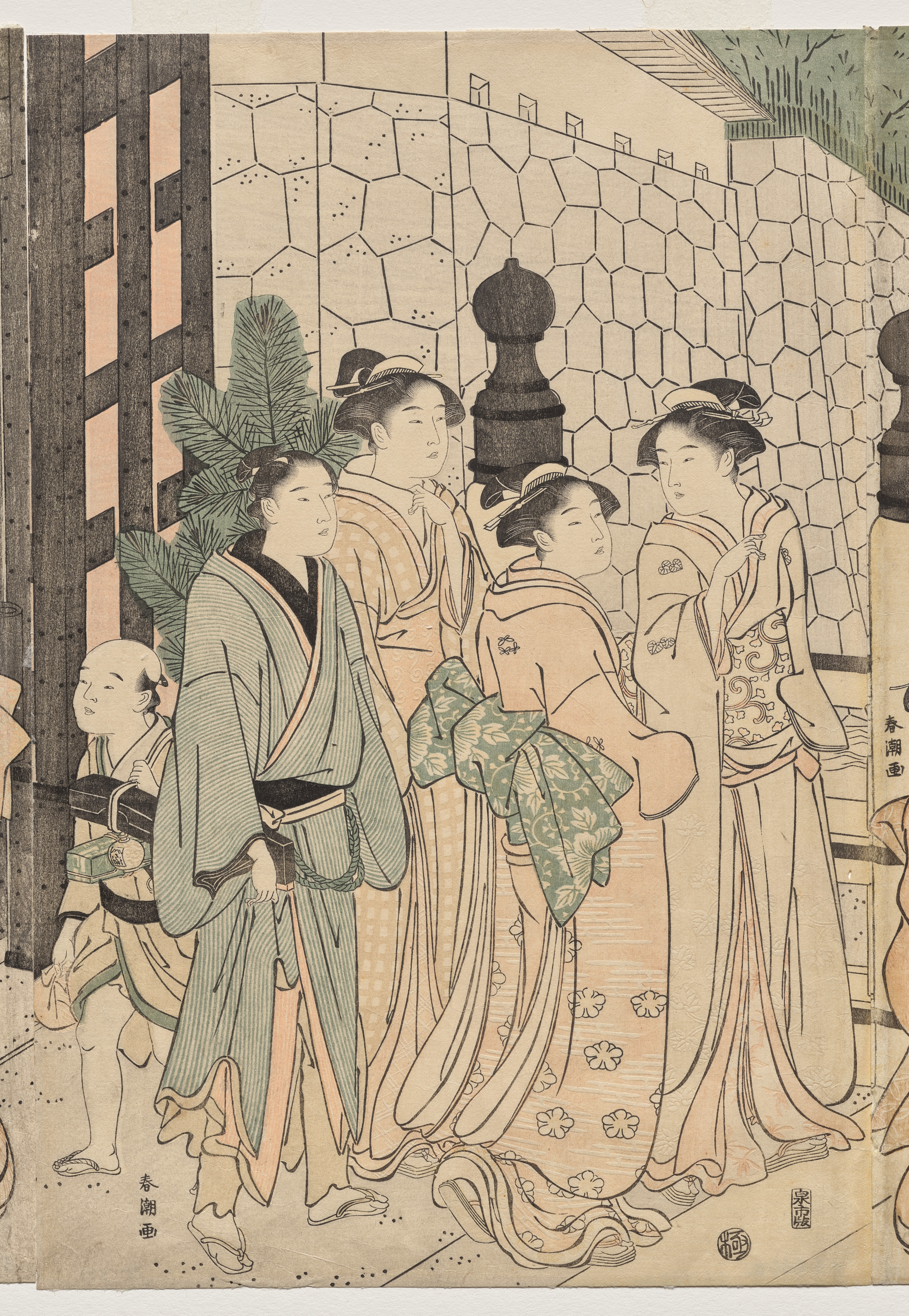 Katsukawa Shunchō, A Thousand Autumns, Ten Thousand Years on Tokiwa Bridge