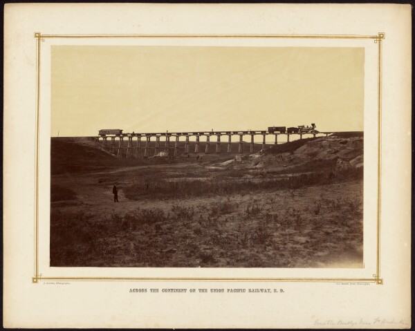 Alexander Gardner, [Trestle Bridge Near Fort Harker, Kansas]