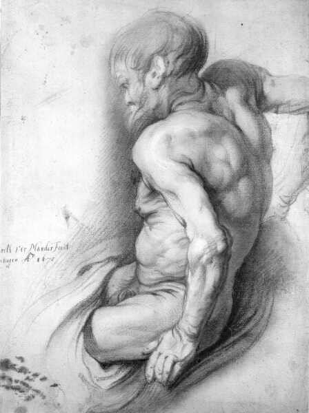 Karel van Mander III, Gammel nøgen mand, siddende i profil.
