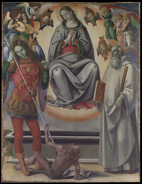 Luca Signorelli, The Assumption of the Virgin with Saints Michael and Benedict