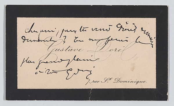 Anonymous, Gustave Doré, calling card