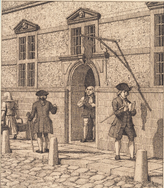 C.W. Eckersberg, Parti omkring en portal af børsen. Illustration til "Linearperspectiven", Tavle VI