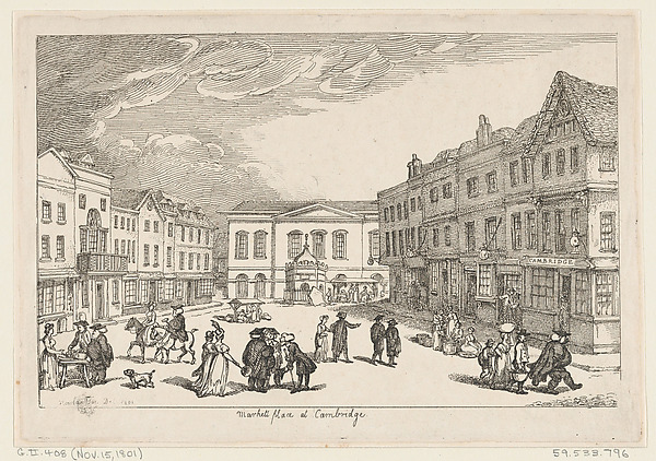 Thomas Rowlandson, Market Place at Cambridge