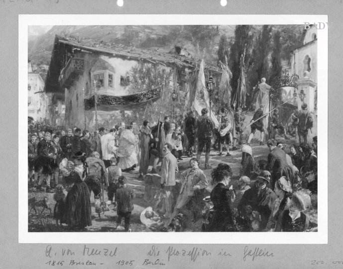 Adolph von Menzel, Prozession in bayr. Dorf