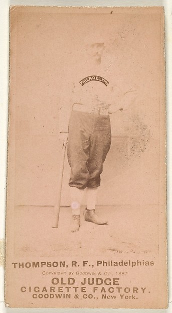 Goodwin & Company, Thompson, Right Field, Philadelphia, from the Old Judge series (N172) for Old Judge Cigarettes