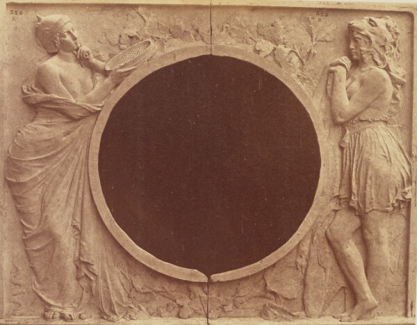 Édouard Baldus, ["La Justice et la Fraternité, Sculpture by Victor Edmond Leharivel-Durocher, Decoration of the Louvre, Paris]