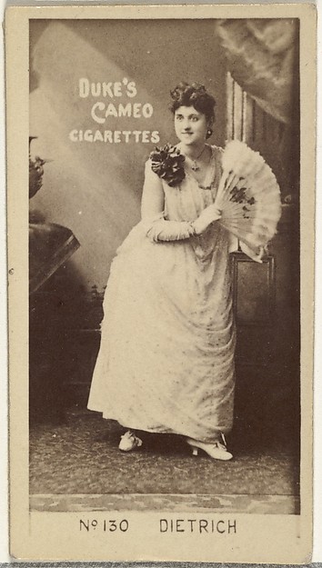 W. Duke, Sons & Co., Card Number 130, Dietrich, from the Actors and Actresses series (N145-4) issued by Duke Sons & Co. to promote Cameo Cigarettes
