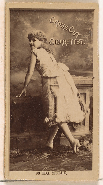 W. Duke, Sons & Co., Card Number 99, Ida Mulle, from the Actors and Actresses series (N145-2) issued by Duke Sons & Co. to promote Cross Cut Cigarettes