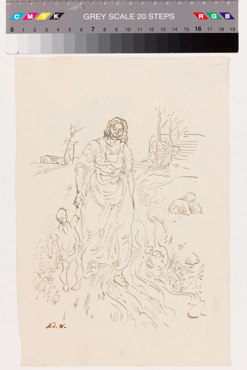 Ado (autor) Vabbe, Mother with child/sketches
