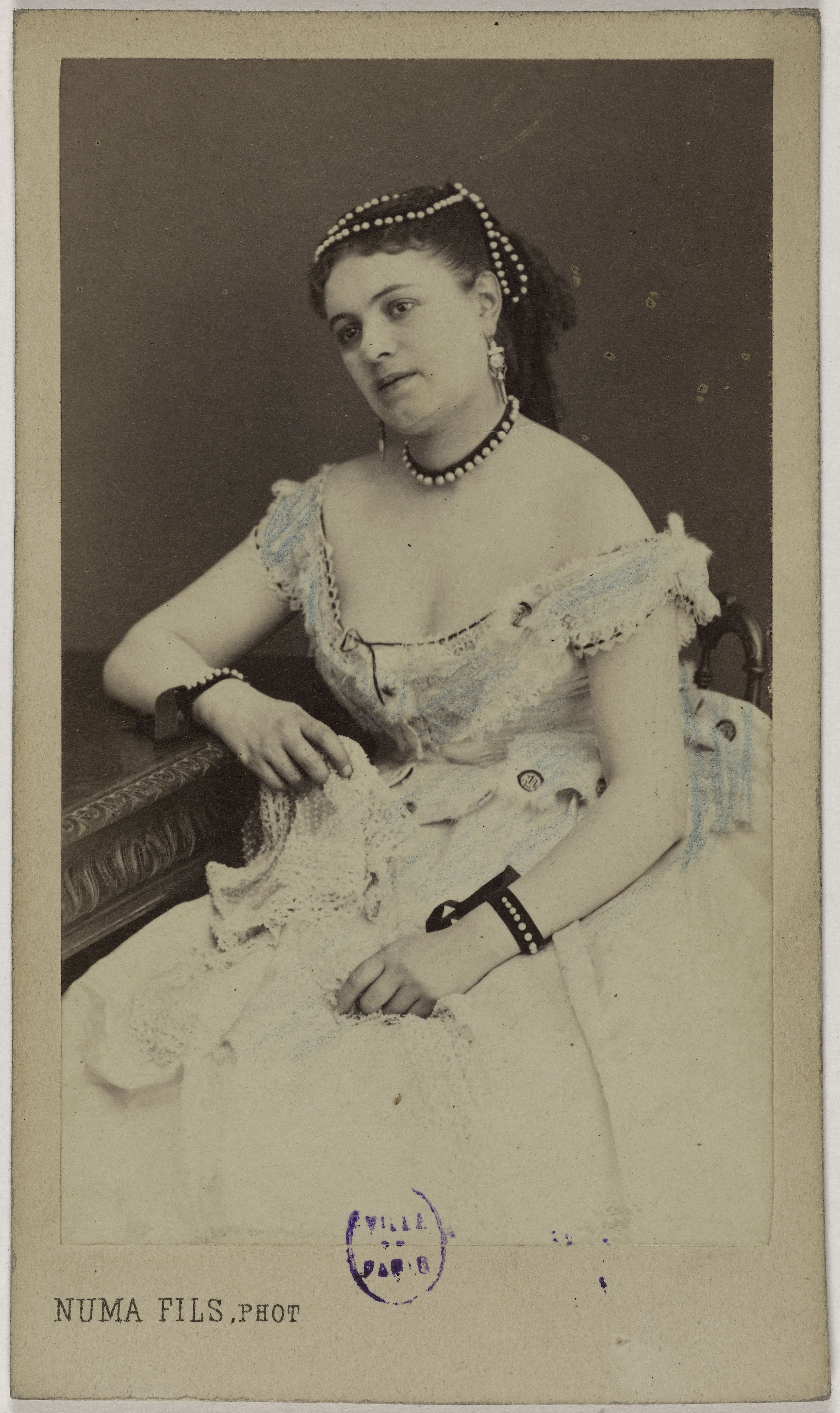 Numa Fils, Portrait d'Amélie Dachet ( -1889), (actrice)