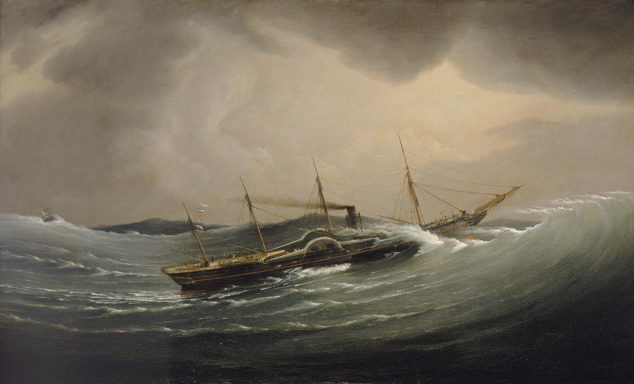 Joseph Walter, The 'Great Western' riding a tidal wave, 11 December 1844