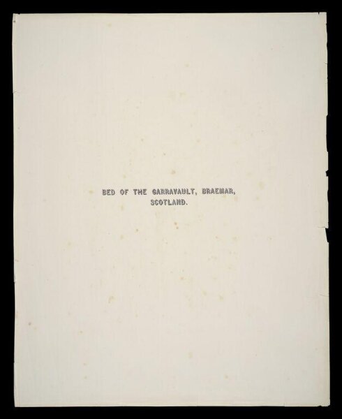 Fenton, Roger, Title page for the photograph 'Bed of Garravault, Braemar, Scotland'