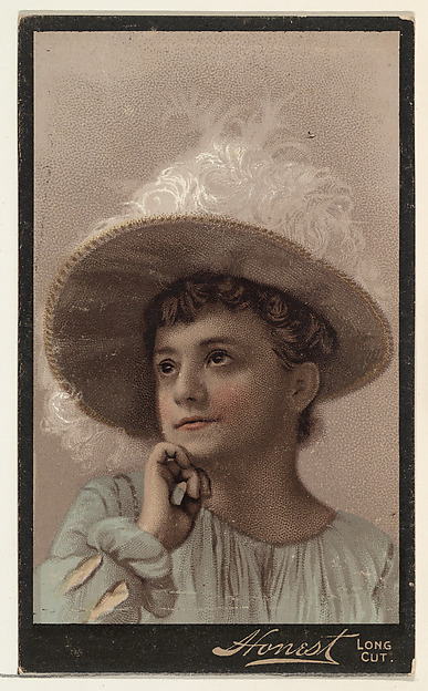 W. Duke, Sons & Co., Actress wearing wide-brimmed hat decorated with white feathers, from Stars of the Stage, Third Series (N131) issued by Duke Sons & Co. to promote Honest Long Cut Tobacco