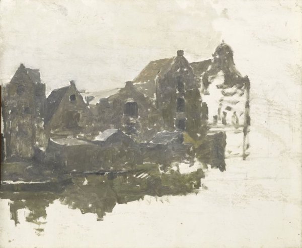 George Hendrik Breitner, Warehouses on the Teertuinen on the Prinseneiland, Amsterdam
