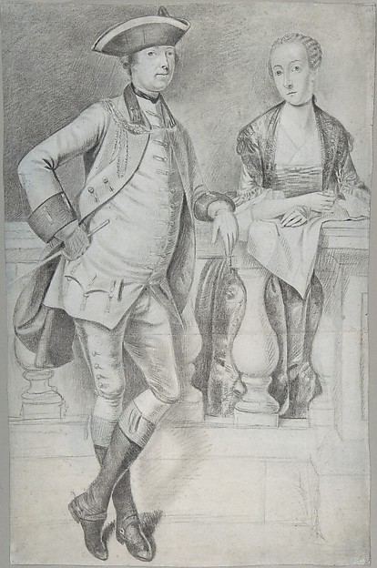 Arthur Devis, Study for a Portrait of an Officer and His Wife