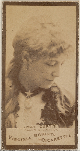 Allen & Ginter, May Curtis, from the Actors and Actresses series (N45, Type 3) for Virginia Brights Cigarettes