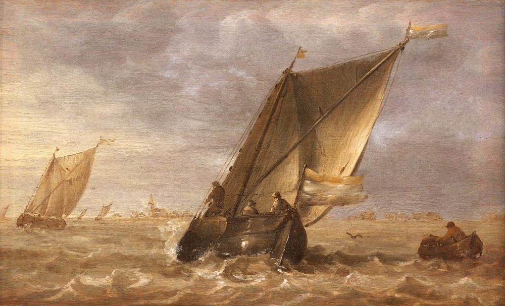 Abraham van Beijeren, Fishing Boats in a Fresh Breeze
