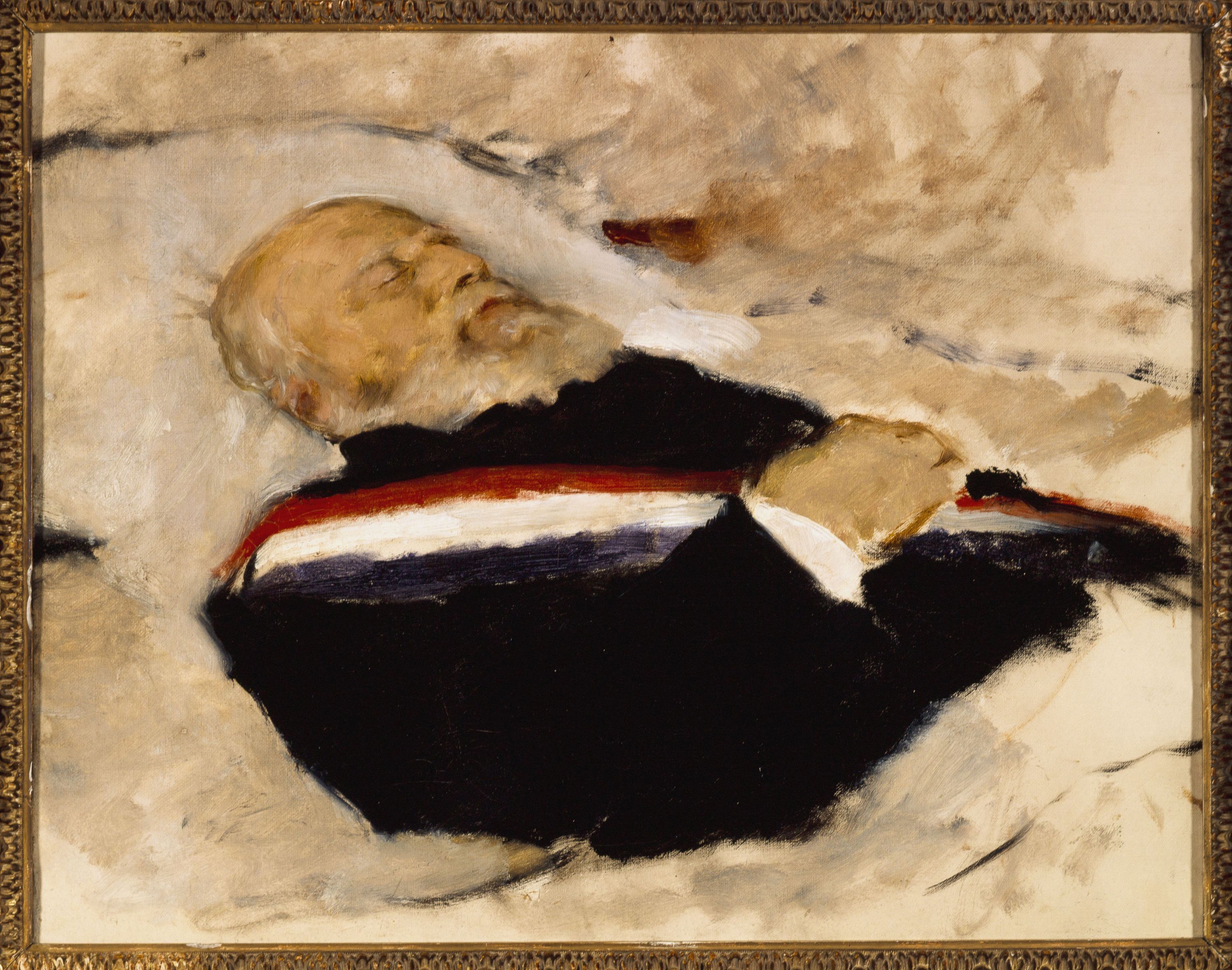 Anonyme, Portrait de François Vincent Raspail (1794-1878), chimiste et homme politique, sur son lit de mort