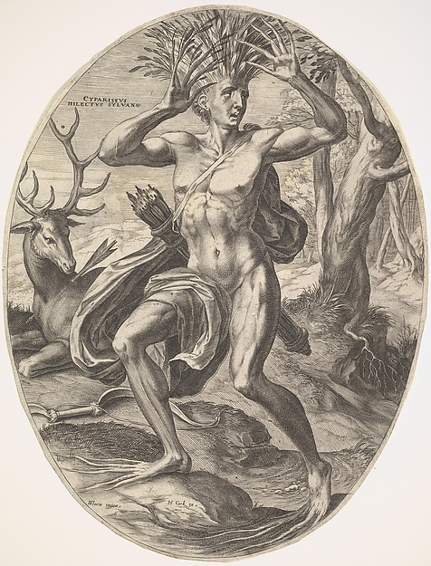 Cornelis Cort, Cyparissus, from "The Rural Gods"