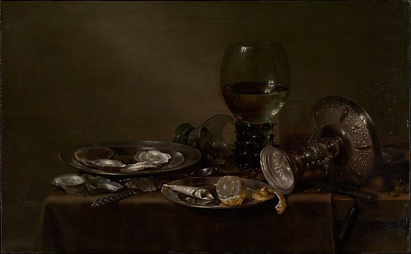 Willem Claesz Heda, Still Life with Oysters, a Silver Tazza, and Glassware