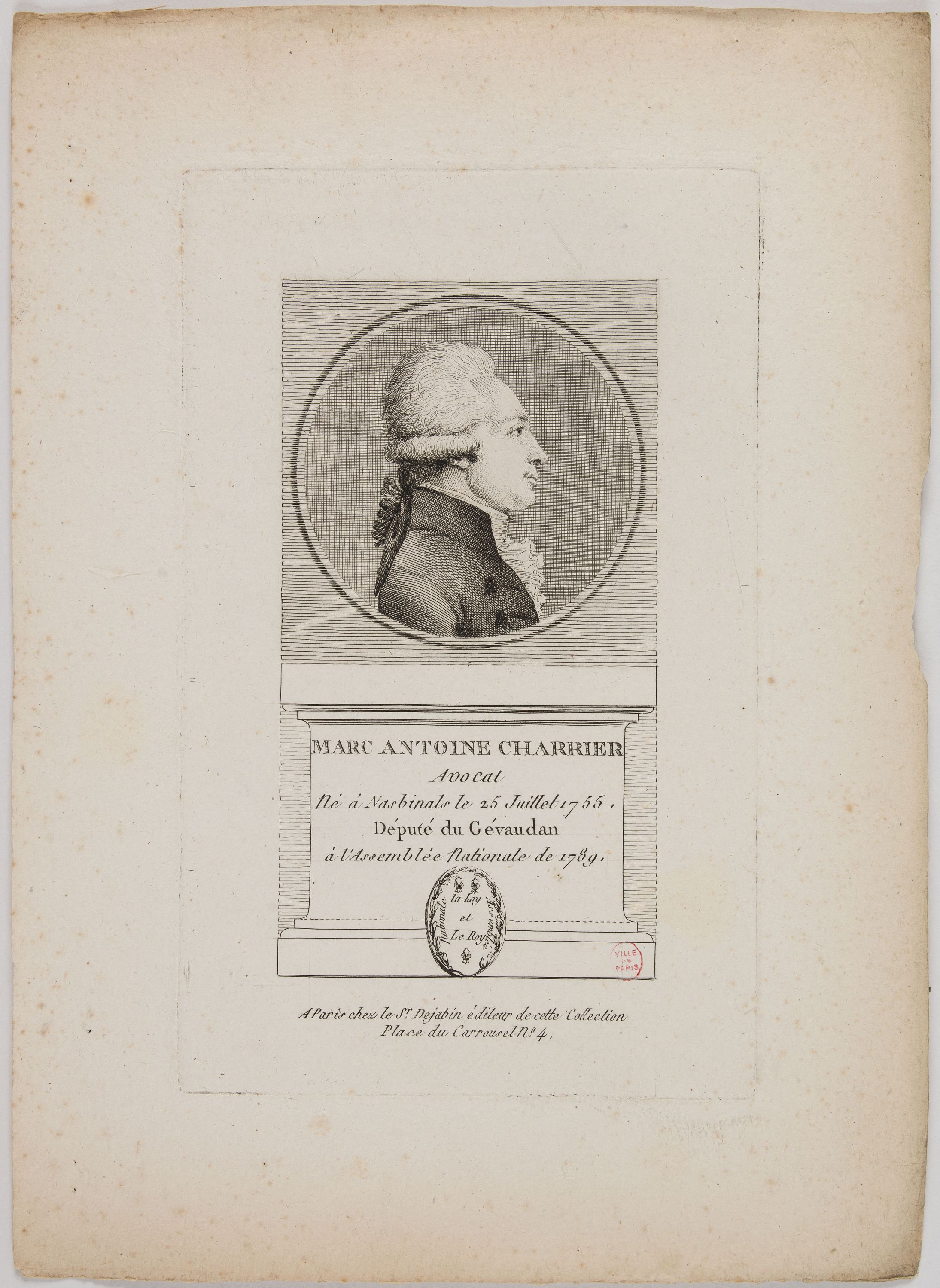 Anonyme, Portrait de Marc Antoine Charrier