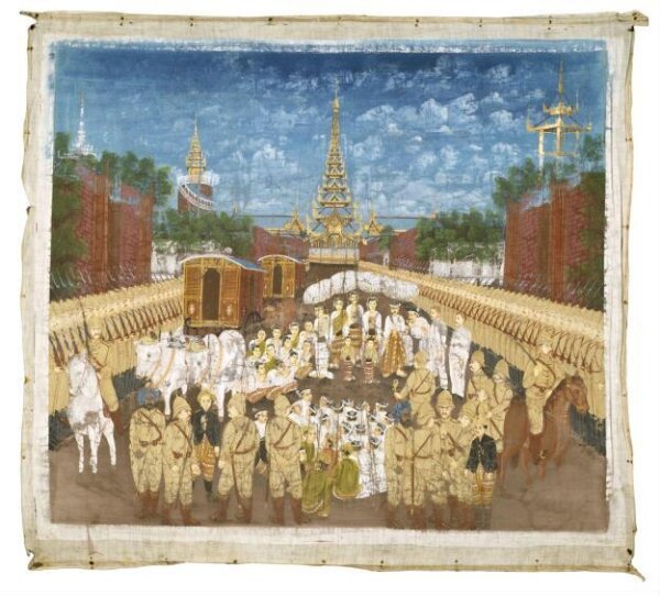 Unknown, The departure of King Thibaw and Queen Supayalat from Mandalay at the end of the Third Burma War in 1885.