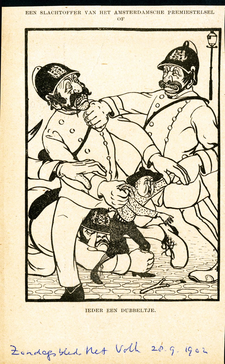 Hahn, Albert,draughtsman., Een slachtoffer van het amsterdamsche premiestelsel of ieder een dubbeltje