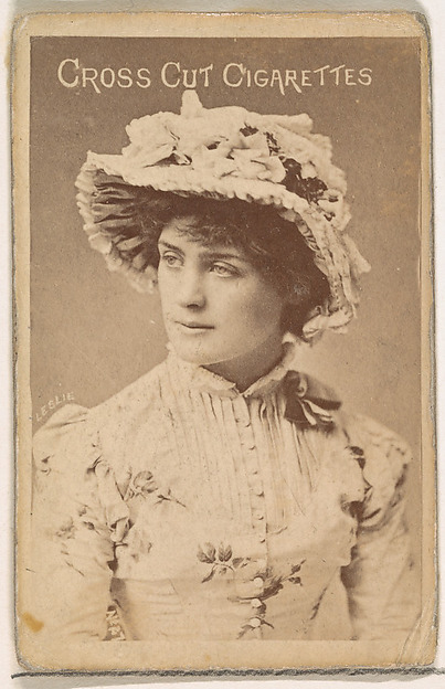 W. Duke, Sons & Co., Leslie, from the Actors and Actresses series (N145-1) issued by Duke Sons & Co. to promote Cross Cut Cigarettes