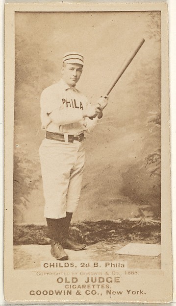 Goodwin & Company, Clarence Algernon "Cupid" Childs, 2nd Base, Philadelphia, from the Old Judge series (N172) for Old Judge Cigarettes