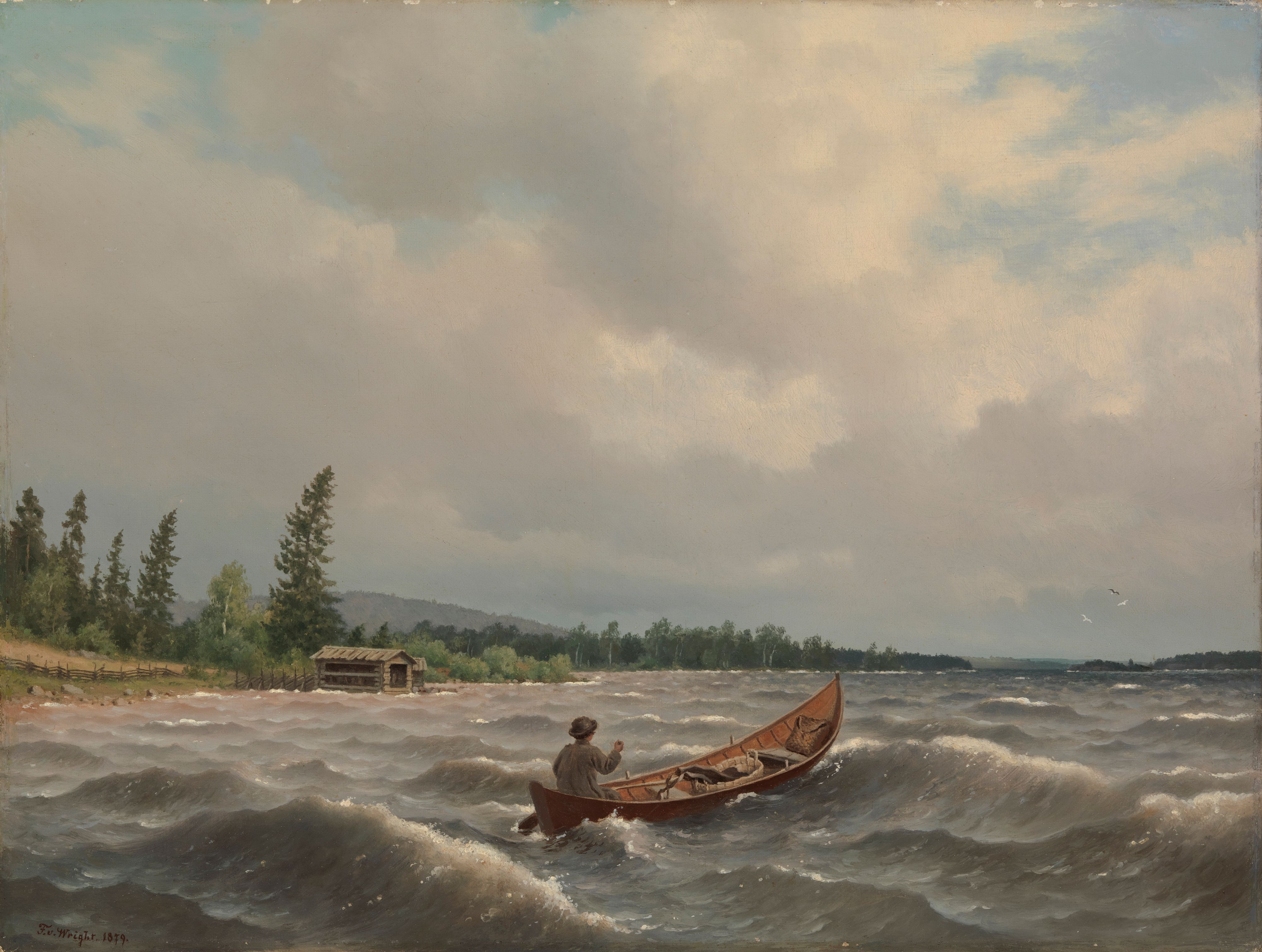 Ferdinand von Wright, A Savo Boat on a Lake