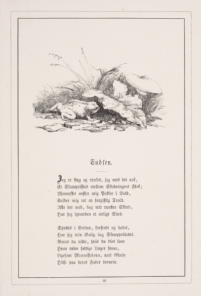 H.P. Hansen, Tudsen. Illustration til H.V. Kaalund, "Fabler for Børn"