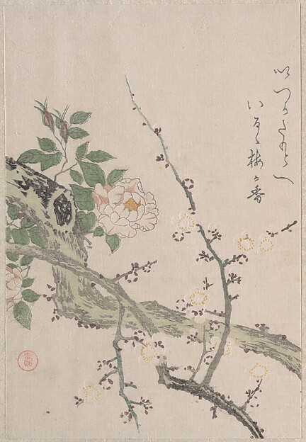 Kubo Shunman, Roses and Plum Blossoms
